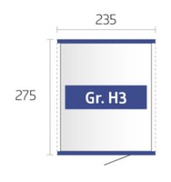 Afbeelding bij Biohort HighLine H3 Kwartsgrijs metallic enkele deur (88040)