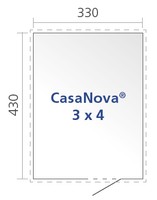 Afbeelding bij Biohort CasaNova 3x4 Zilver metallic