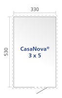 Afbeelding bij Biohort CasaNova 3x5 Zilver metallic