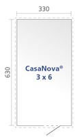 Afbeelding bij Biohort CasaNova 3x6 Zilver metallic