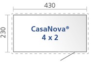 Afbeelding bij Biohort CasaNova 4x2 Zilver metallic