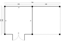 Tuindeco Douglas plat dak overkapping Stavanger type XL, type 3 thumbnail