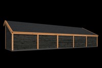 Tuindeco Red Class Wood kapschuur overkapping Malmö, type 4 zwart gespoten thumbnail