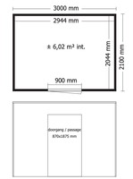 Woodlands tuinhuis Qube 300x210 geïmpregneerd thumbnail