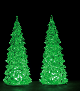Lemax Crystal Lighted Tree, 3 Color Changeable, Set of 2, Medium