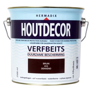 Hermadix Houtdecor verfbeits Bruin dekkend 2,5L