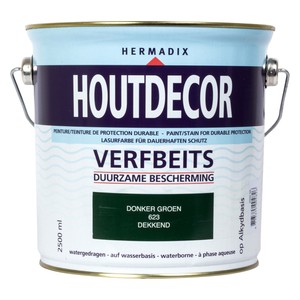 Hermadix Houtdecor verfbeits Donker Groen dekkend 2,5L