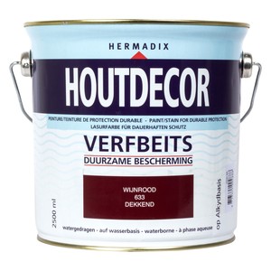 Hermadix Houtdecor verfbeits Wijnrood dekkend 2,5L