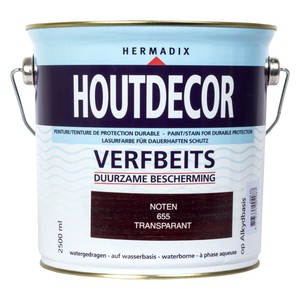 Hermadix Houtdecor verfbeits Noten transparant 2,5L