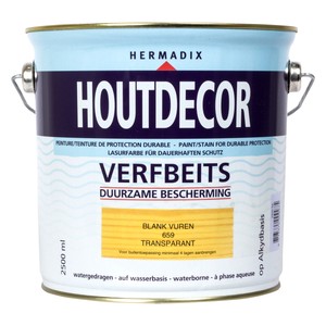 Hermadix Houtdecor verfbeits Blank Vuren transparant 2,5L