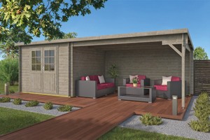 Tuindeco Tuinhuis Charlotta lichtgrijs geimpregneerd LV