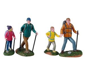 Lemax Father And Daughter Hikers, Set Of 4