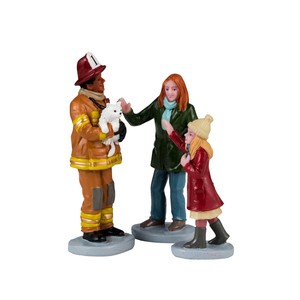 Lemax Fireman To The Rescue, Set Of 3