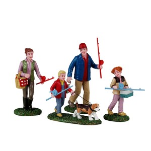Lemax Family Fishing Day, Set Of 4