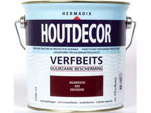 Hermadix Houtdecor verfbeits Wijnrood dekkend