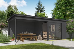 Outdoor Life Products Julia 295x295 + aanbouw Carbon Grey