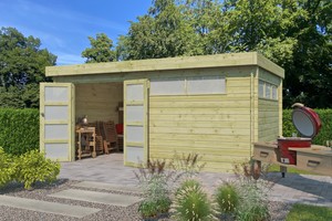 Woodlands tuinhuis Modern 505x295 geïmpregneerd met dakisolatie