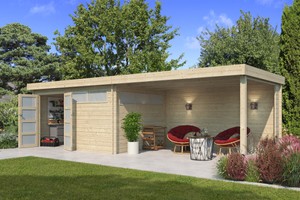 Woodlands tuinhuis Modern 815x295 met dakisolatie