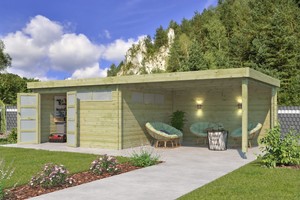Woodlands tuinhuis Modern 815x385 geïmpregneerd met dakisolatie
