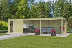 Woodlands tuinhuis Qube S 900x300 geïmpregneerd
