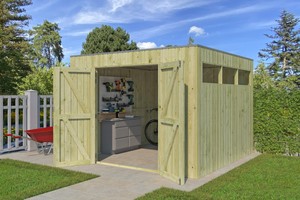 Woodlands tuinhuis Qube V1 298x298 geïmpregneerd