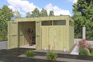 Woodlands tuinhuis Qube V1 399x298 geïmpregneerd
