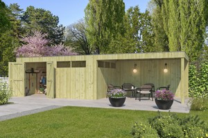 Woodlands tuinhuis Qube V1 903x298 geïmpregneerd
