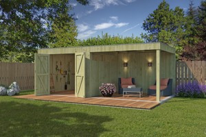 Woodlands tuinhuis Qube V3 600x298 geïmpregneerd
