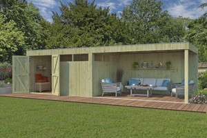 Woodlands tuinhuis Qube V3 802x298 geïmpregneerd