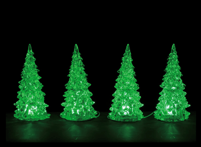Afbeelding bij Lemax Crystal Lighted Tree, 3 Color Changeable, Set of 4, Small