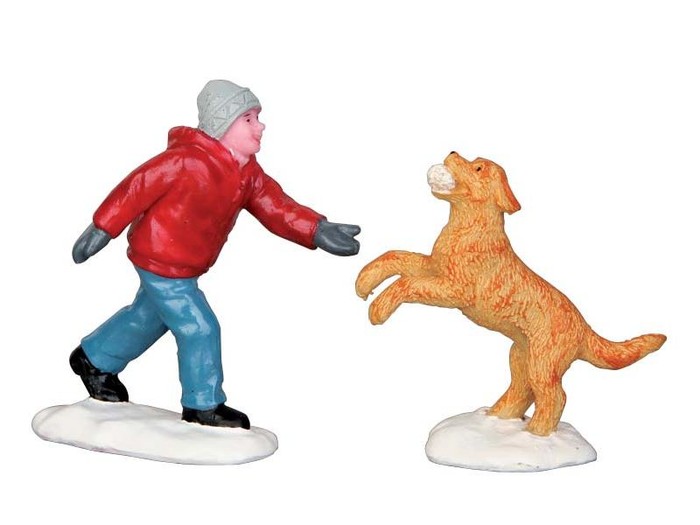 Lemax Dog In Snow, set of 2