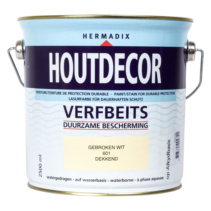 Hermadix Houtdecor verfbeits Gebroken Wit dekkend 2,5L