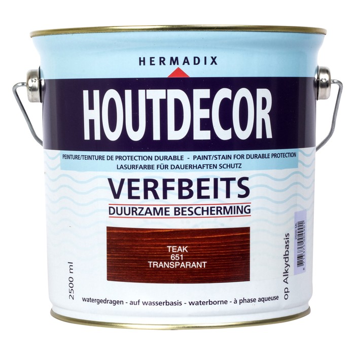 Hermadix Houtdecor verfbeits Teak transparant 2,5L