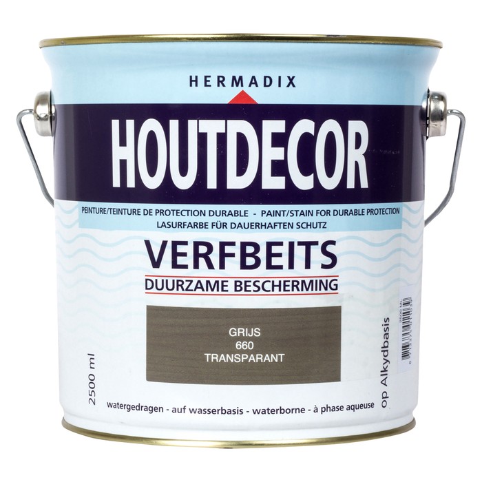 Hermadix Houtdecor verfbeits Grijs transparant 2,5L