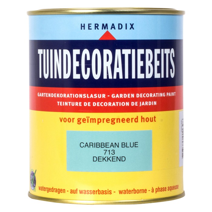 Hermadix Tuindecoratiebeits 713 Caribbean blue dekkend 750 ml