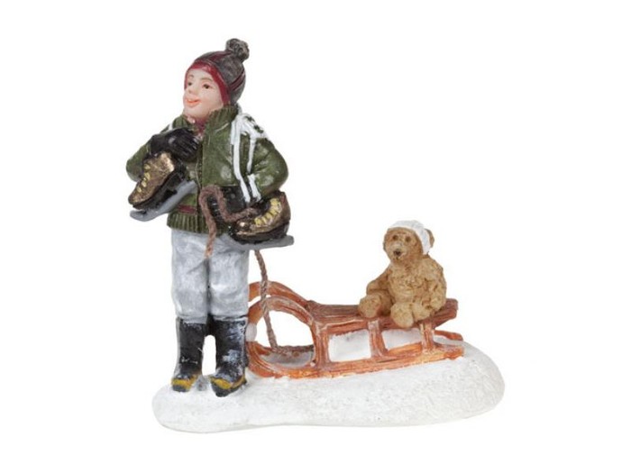 Afbeelding bij LuVille Frank with Teddy on sledge