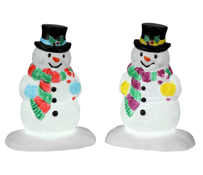 Lemax Holly Hat Snowman, Set of 2